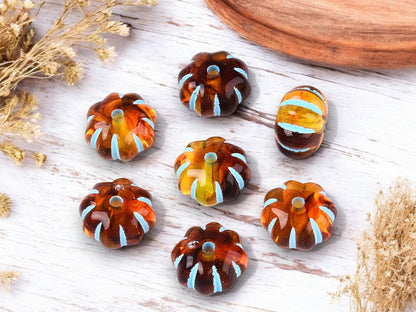 Melon Beads - Rondelle Beads - Lightweight Beads - Acrylic Beads - 12x8mm - 15pcs - (666)