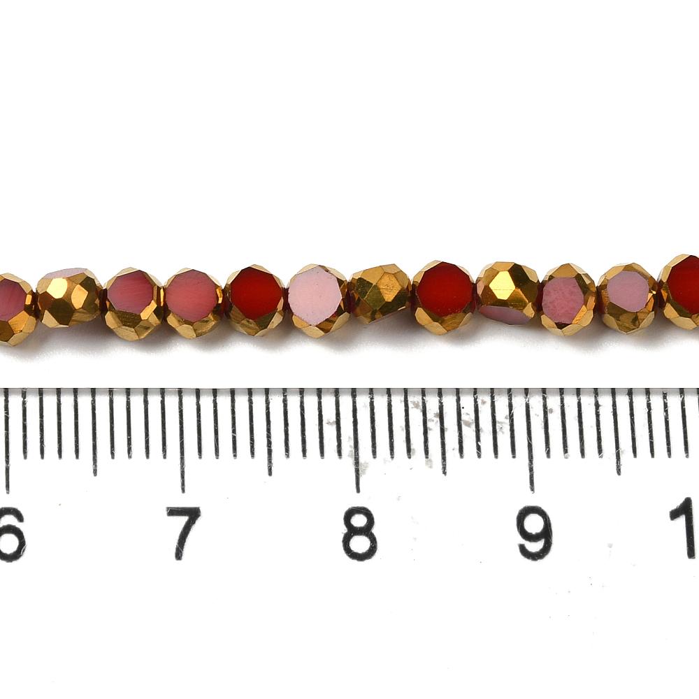 4mm Beads - Table Cut Beads - Round Beads - Chinese Glass - Fire Polish Beads - Approx 4mm - 10" Strand - (4228)