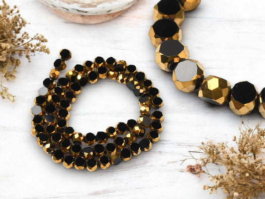 Chinese Glass Beads - Table Cut Beads - Round Beads - Fire Polish Beads - Approx 4mm - 10" Strand - (4513)