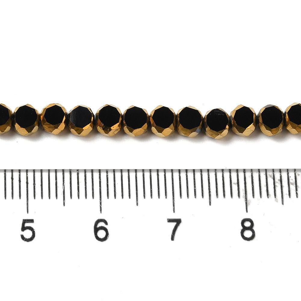 Chinese Glass Beads - Table Cut Beads - Round Beads - Fire Polish Beads - Approx 4mm - 10" Strand - (4513)