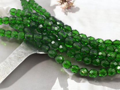 Czech Glass Beads - Round Beads - 8mm Beads - Fire Polish Beads - Christmas Beads - 16pcs - (2241)