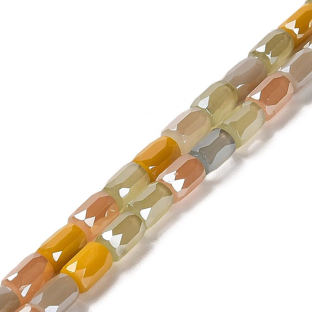 Tube Beads - Chinese Glass - Bulk Glass Beads - 6x4mm - 20" Strand - (352)