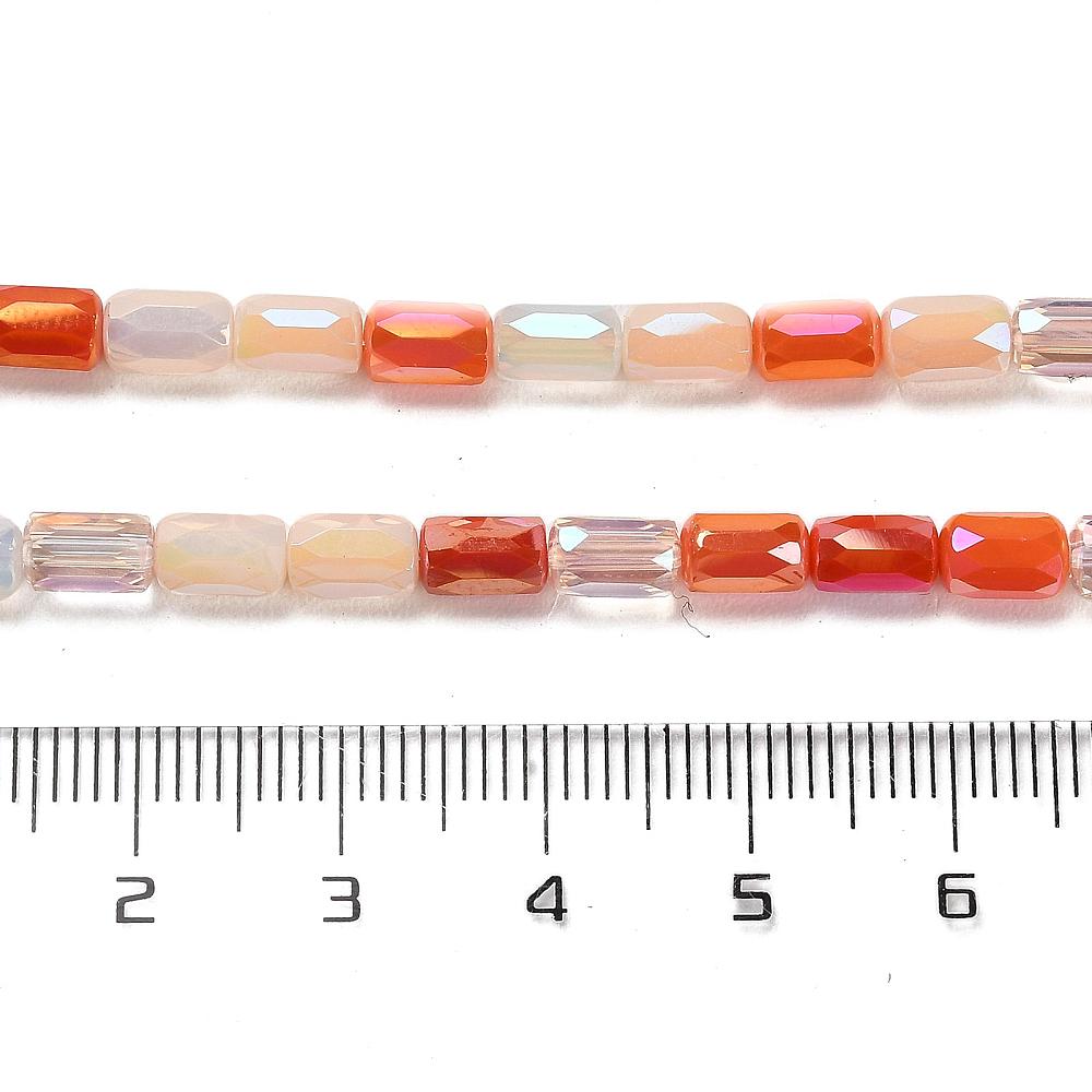 Electroplated Beads - Chinese Glass - Tube Beads - Bulk Glass Beads - 6x4mm - 20" Strand - (2422)