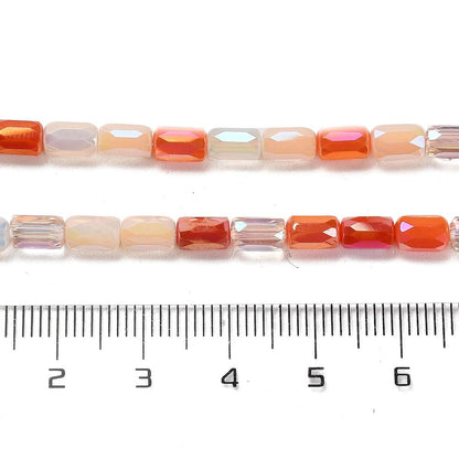 Electroplated Beads - Chinese Glass - Tube Beads - Bulk Glass Beads - 6x4mm - 20" Strand - (2422)