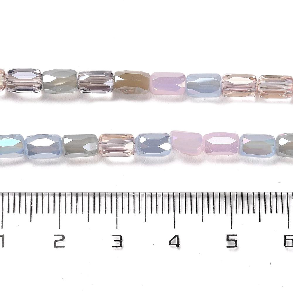 Chinese Glass Beads - Electroplated Beads - Tube Beads - Bulk Glass Beads - 6x4mm - 20" Strand - (379)