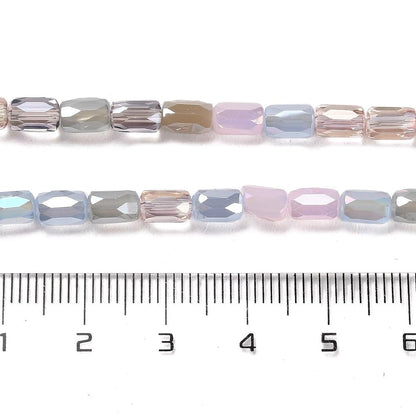 Chinese Glass Beads - Electroplated Beads - Tube Beads - Bulk Glass Beads - 6x4mm - 20" Strand - (379)