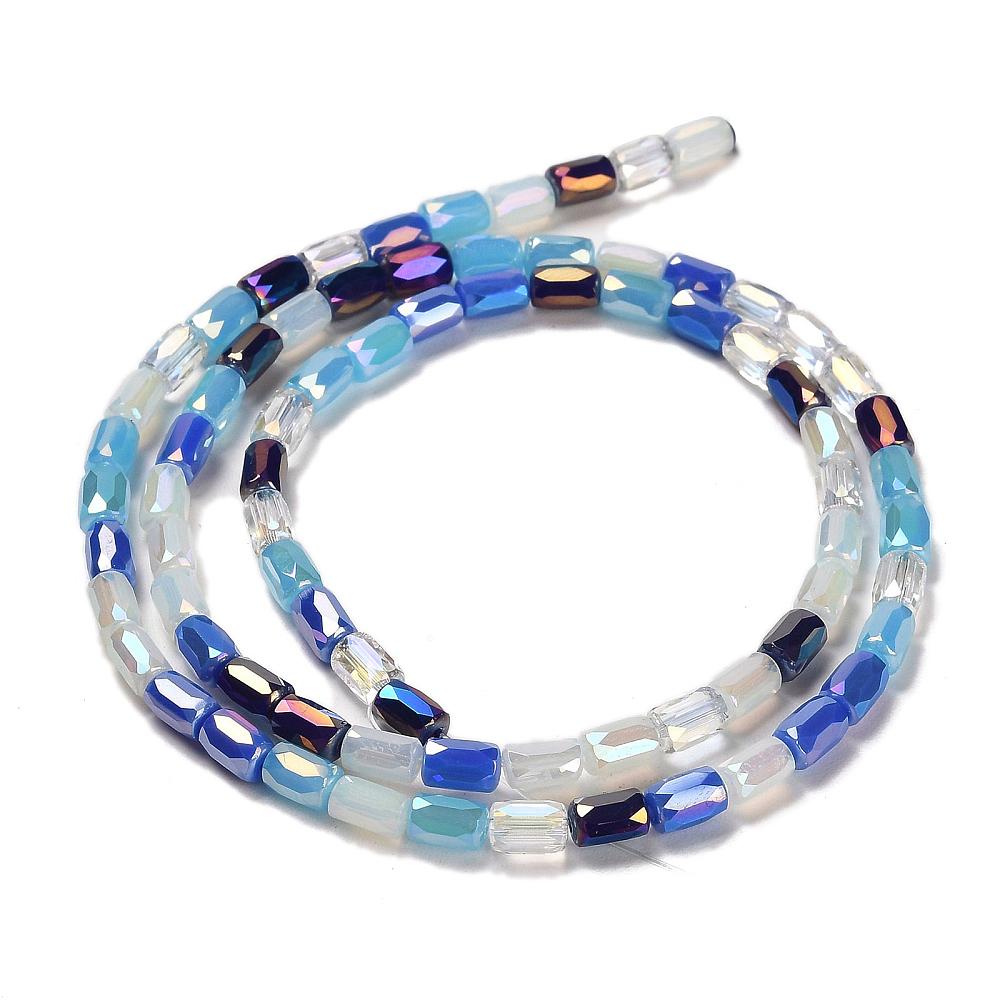 Electroplated Beads - Chinese Glass - Tube Beads - Bulk Glass Beads - 6x4mm - 20" Strand - (543)
