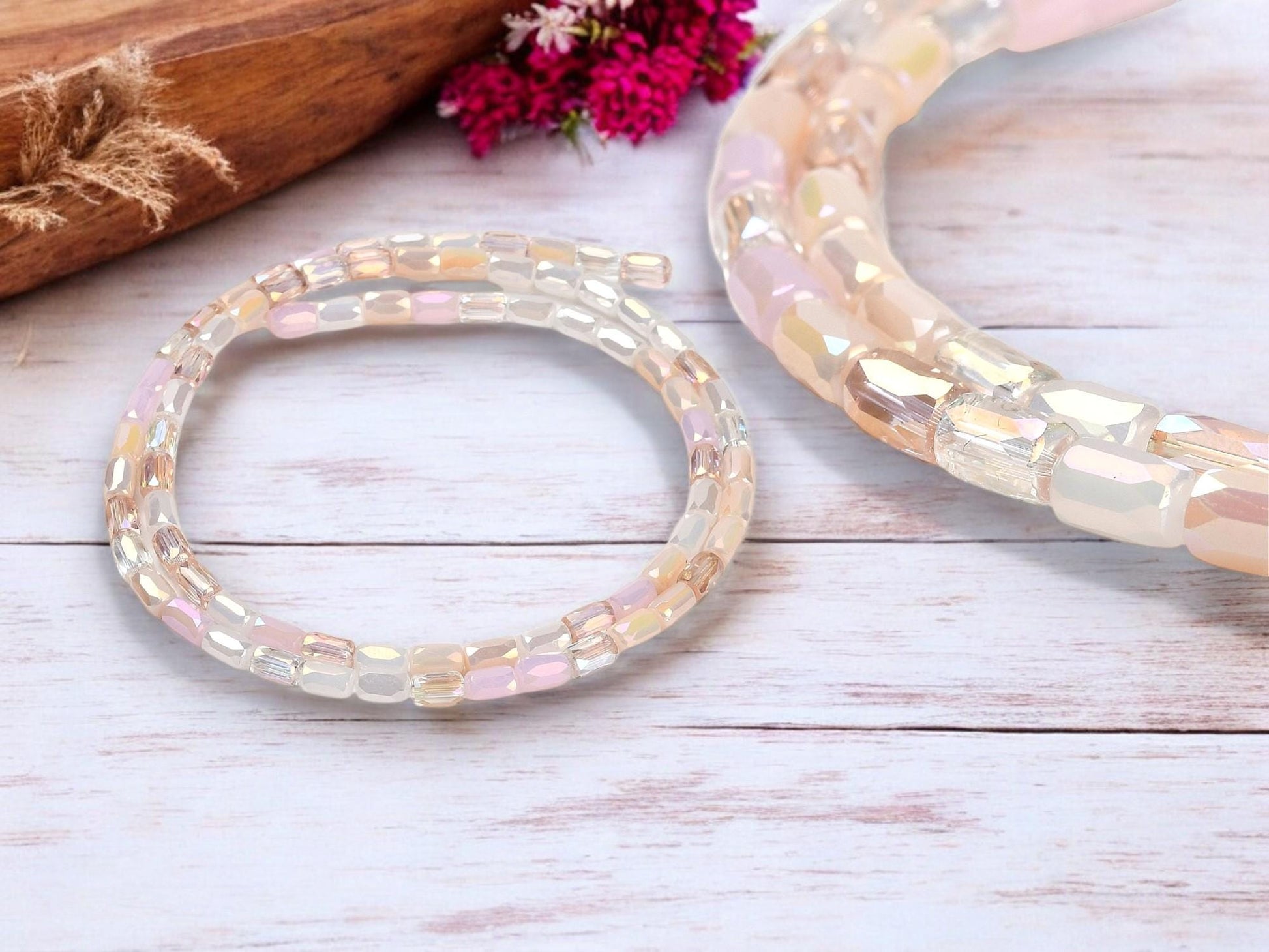 Tube Beads - Chinese Glass - Bulk Glass Beads - 6x4mm - 20" Strand - (1186)