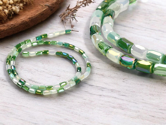 Tube Beads - Chinese Glass - Bulk Glass Beads - 6x4mm - 20" Strand - (1777)