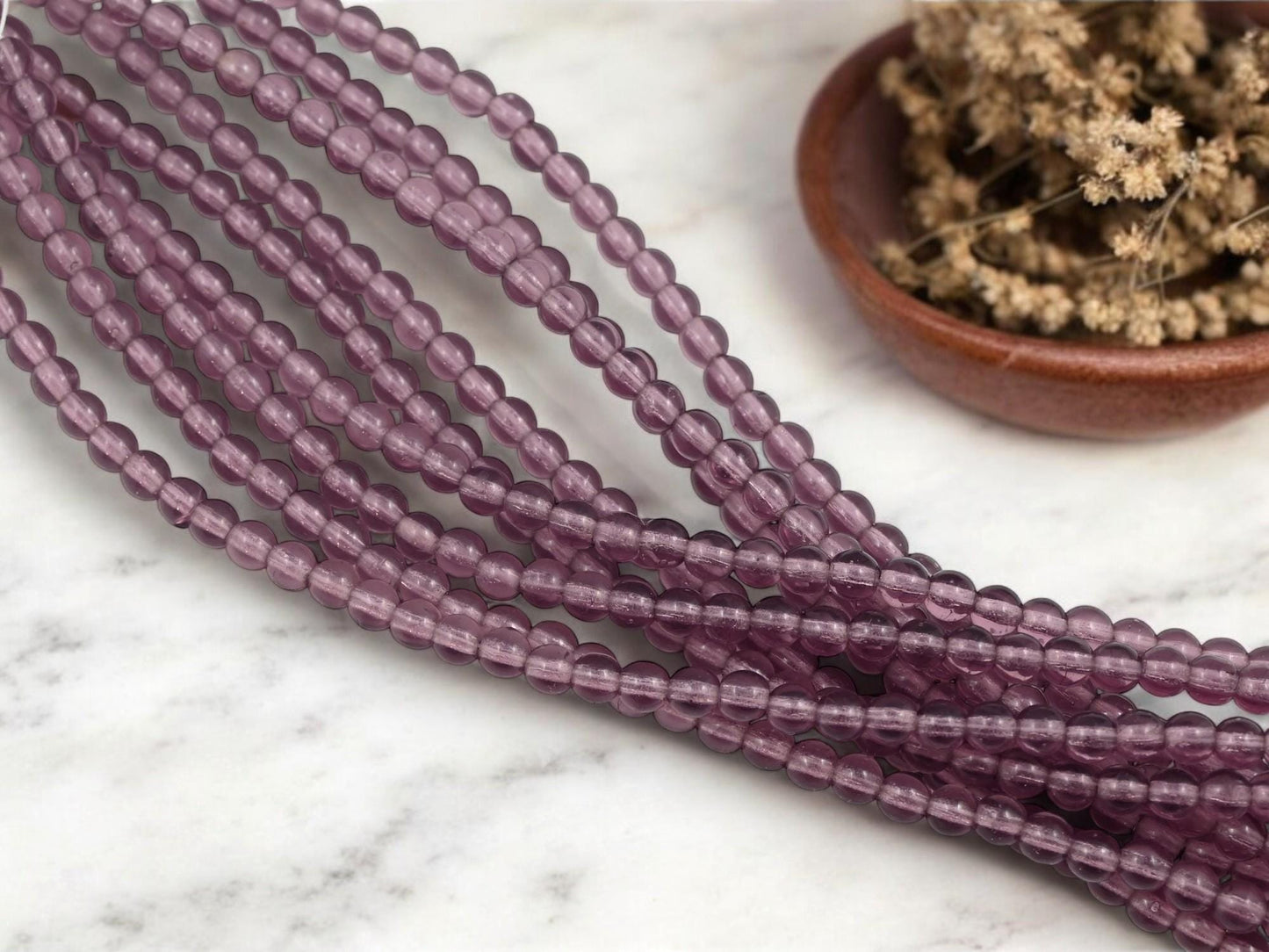 Czech Glass Beads - Round Beads - Druk Beads - 4mm Beads - 50pcs - (A147)