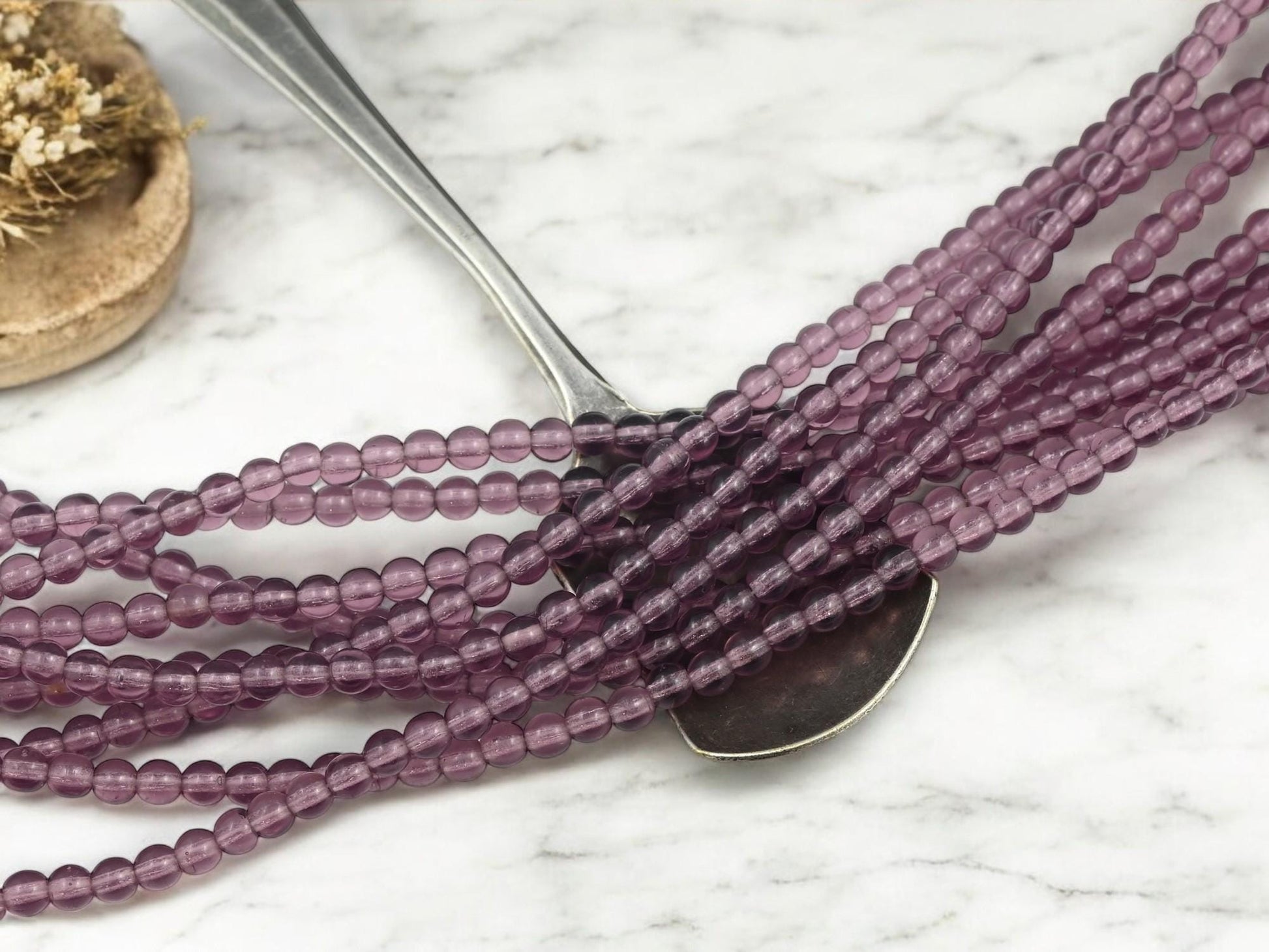 Czech Glass Beads - Round Beads - Druk Beads - 4mm Beads - 50pcs - (A147)