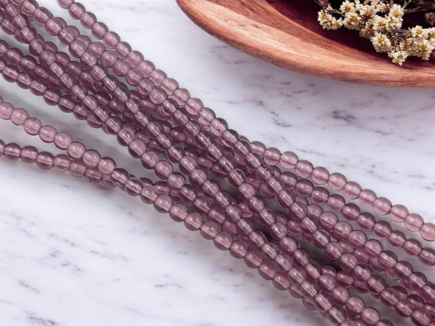 Czech Glass Beads - Round Beads - Druk Beads - 4mm Beads - 50pcs - (A147)