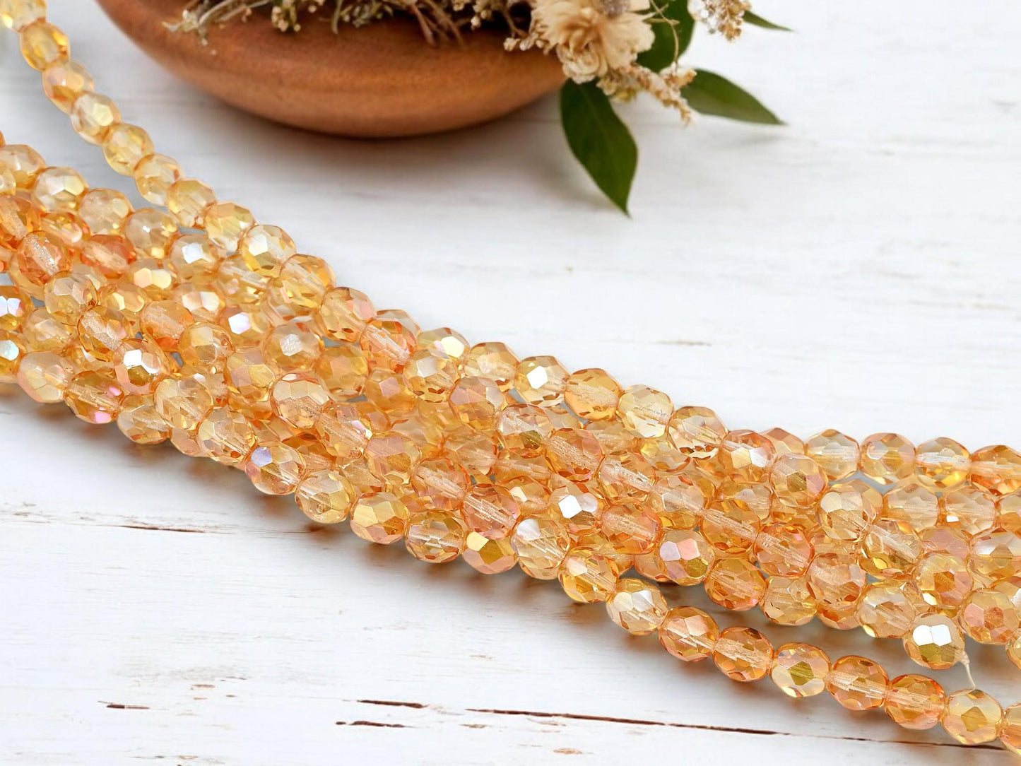 Czech Glass Beads - Fire Polished Beads - Round Beads - 7mm - 29pcs - (1542)