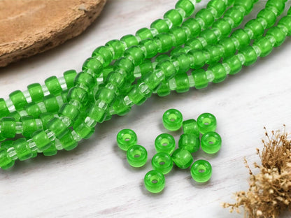 Holiday Beads - Czech Glass Beads - Large Hole Beads - Roller beads - 5x8mm - 24pcs - (2916)