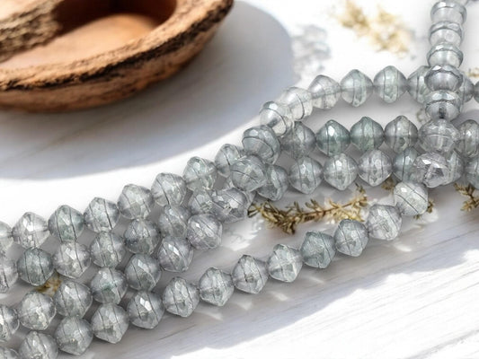 Czech Glass Beads - Saturn Beads - Czech Beads - Picasso Beads - Old Stock Beads - UFO Beads - 21pcs - 10x11mm - (A737)