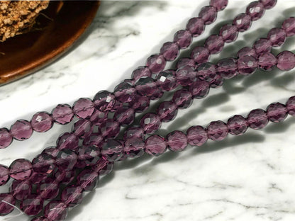 Czech Glass Beads - 10mm Beads - Fire Polished Beads - Round Beads - Faceted Beads - 19pcs - (2522)