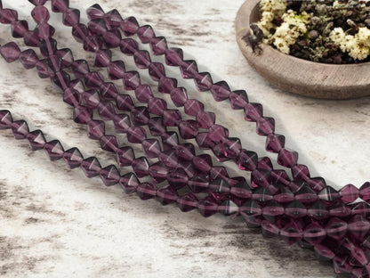 Czech Glass Beads - Purple Beads - Lucerna Bicone - Bicone Beads - Spacer Beads - 6mm - 25pcs - (A170)