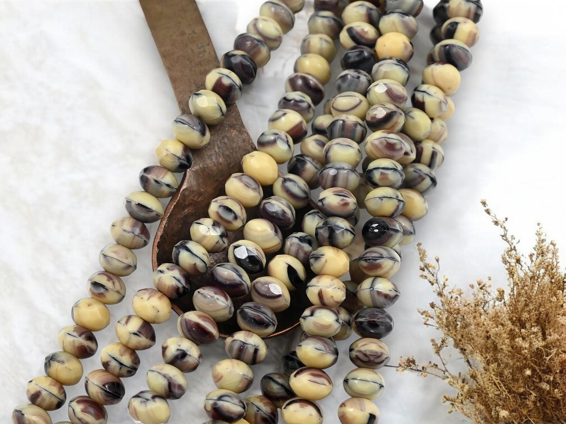 Czech Glass Beads - Rondelle Beads - Fire Polished Beads - Old Stock Beads - 6x9mm - 25pcs - (4635)