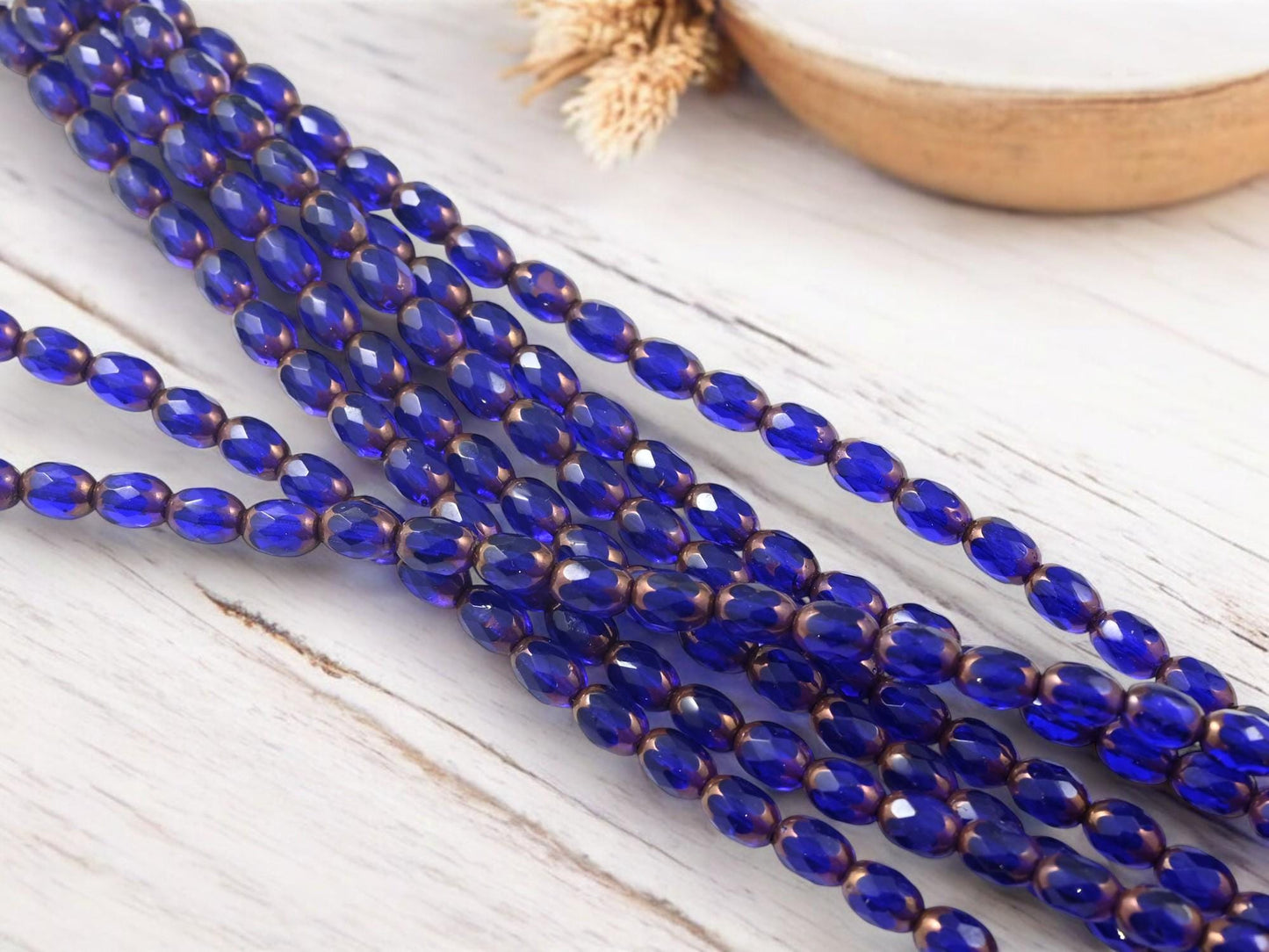 Czech Glass Beads - Fire Polished Beads - Oval Beads - Old Stock Beads - 5x7mm - 30pcs - (141)