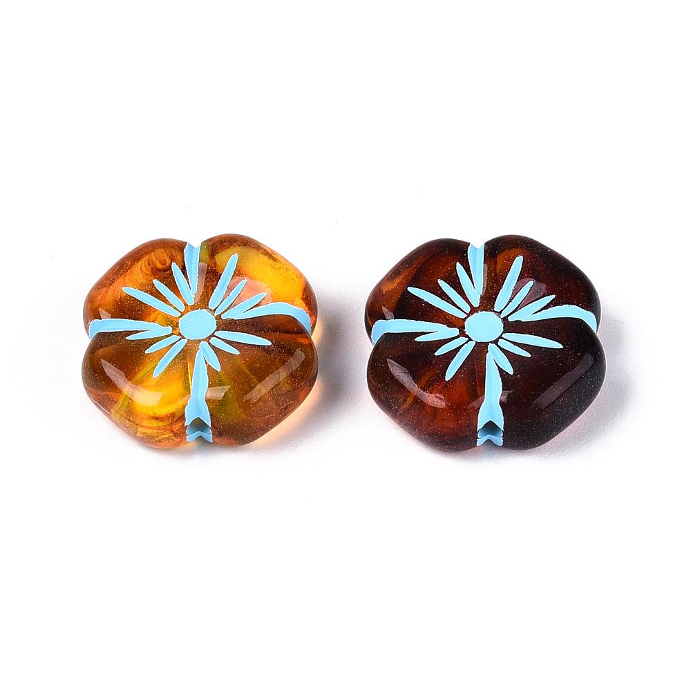Flower Beads - Hawaiian Flower Beads - Focal Beads - Acrylic Beads - 20mm - 4pcs - (B113)