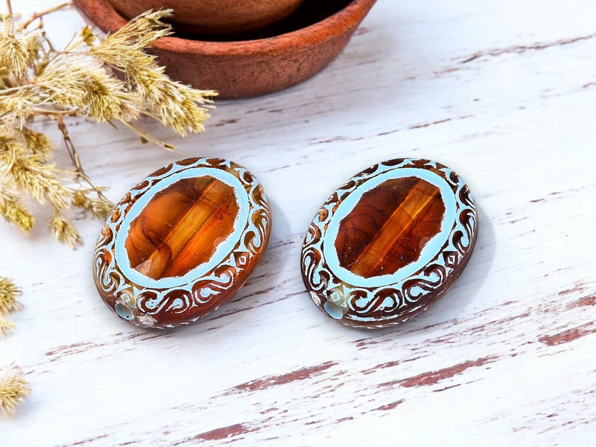 Focal Beads - Acrylic Beads - Craft Beads - 18x13mm - 10pcs - (B175)