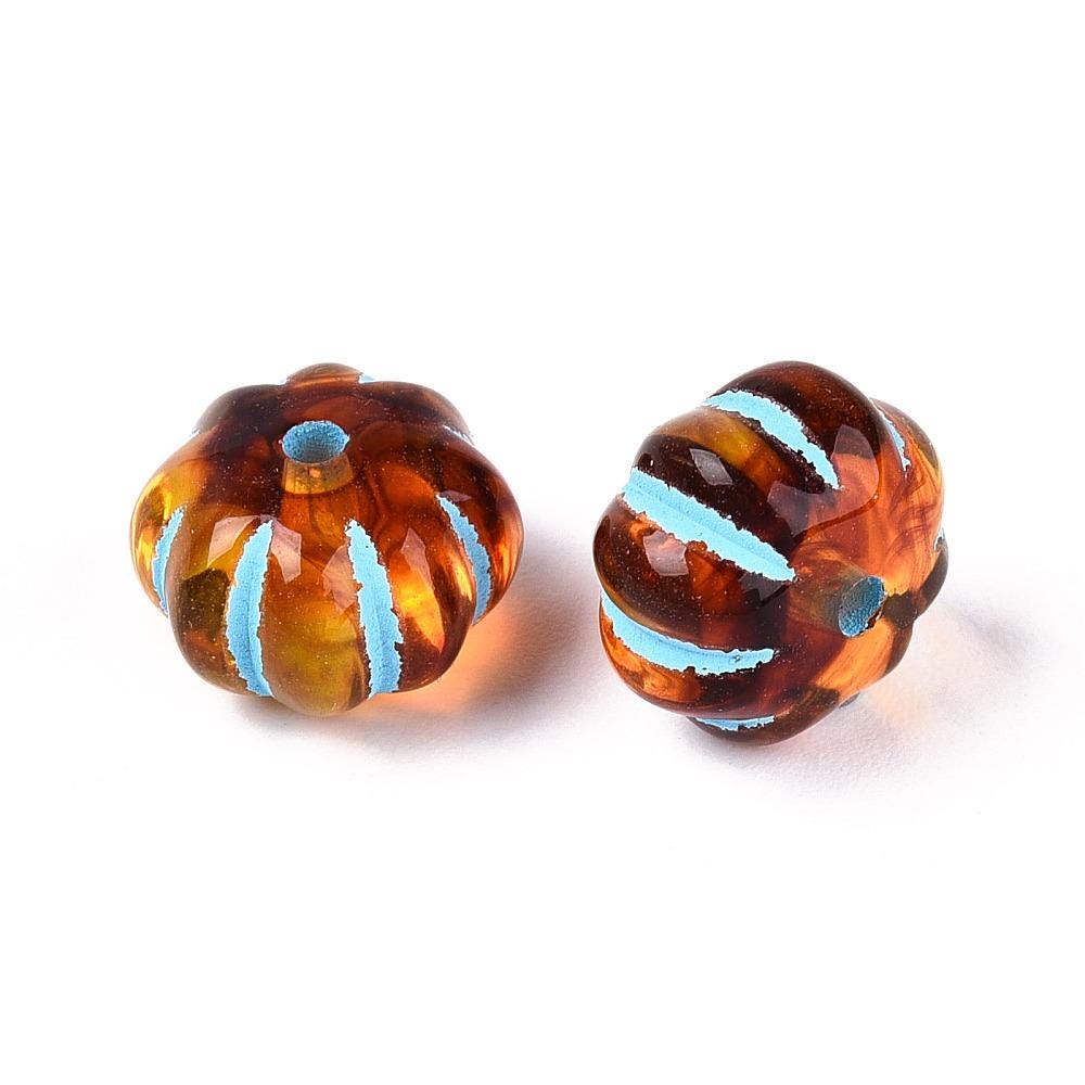 Melon Beads - Rondelle Beads - Lightweight Beads - Acrylic Beads - 12x8mm - 15pcs - (666)