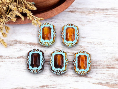 Focal Beads - Acrylic Beads - Craft Beads - 18x13mm - 8pcs - (B595)