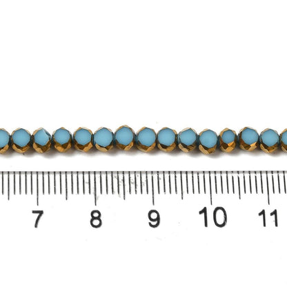 Table Cut Beads - Round Beads - Chinese Glass - Fire Polish Beads - Approx 4mm - 10" Strand - (3584)