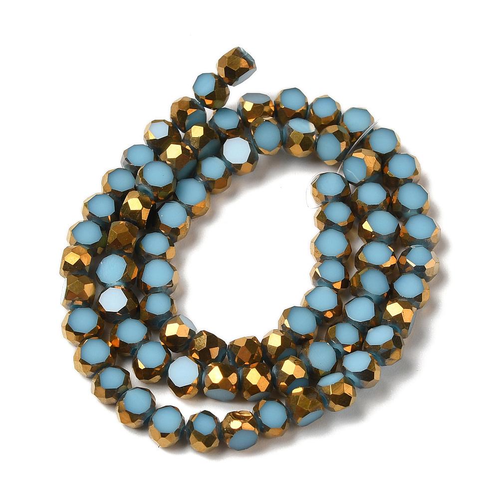 Table Cut Beads - Round Beads - Chinese Glass - Fire Polish Beads - Approx 4mm - 10" Strand - (3584)