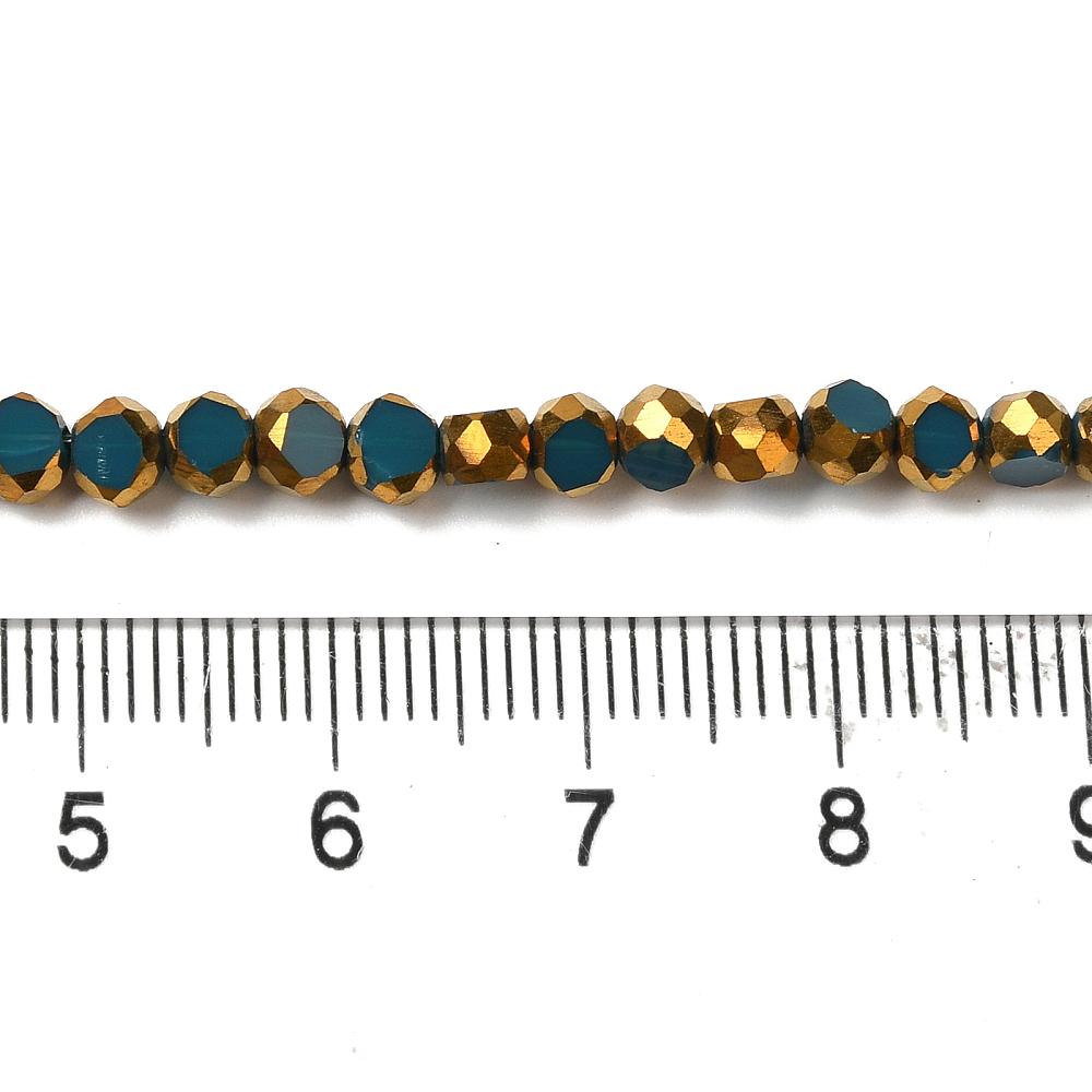 Table Cut Beads - Round Beads - Chinese Glass - Fire Polish Beads - Approx 4mm - 10" Strand - (245)