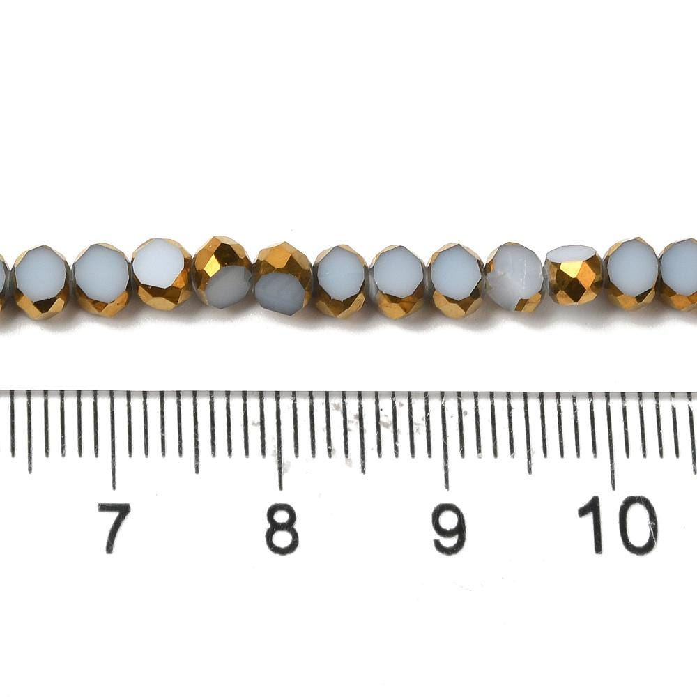 Chinese Glass Beads - Table Cut Beads - Round Beads - Fire Polish Beads - Approx 4mm - 10" Strand - (2377)