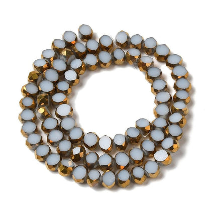 Chinese Glass Beads - Table Cut Beads - Round Beads - Fire Polish Beads - Approx 4mm - 10" Strand - (2377)