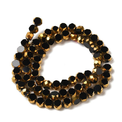 Chinese Glass Beads - Table Cut Beads - Round Beads - Fire Polish Beads - Approx 4mm - 10" Strand - (4513)