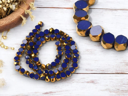 Table Cut Beads - Round Beads - Chinese Glass - Fire Polish Beads - Approx 4mm - 10" Strand - (2290)