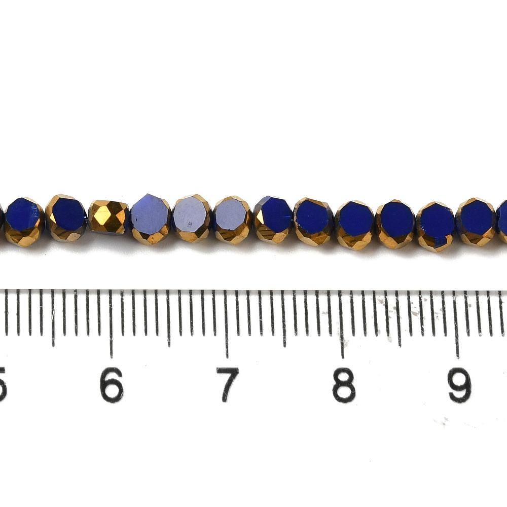 Table Cut Beads - Round Beads - Chinese Glass - Fire Polish Beads - Approx 4mm - 10" Strand - (2290)