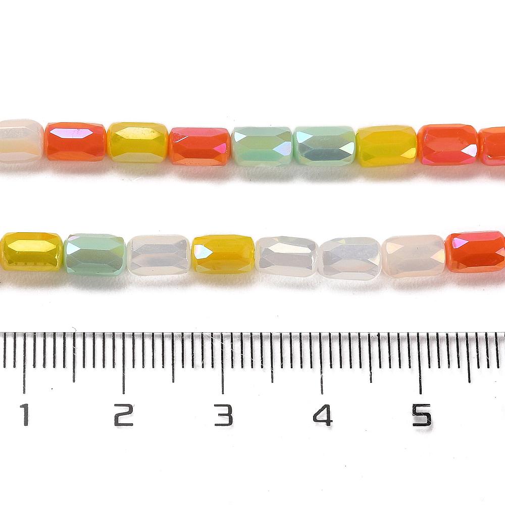 Chinese Glass Beads - Electroplated Beads - Tube Beads - Bulk Glass Beads - 6x4mm - 20" Strand - (379)