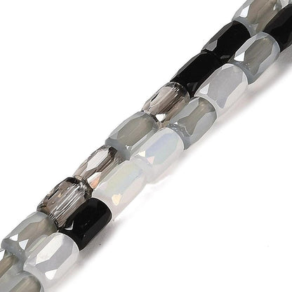 Electroplated Beads - Chinese Glass - Tube Beads - Bulk Glass Beads - 6x4mm - 20" Strand - (2007)