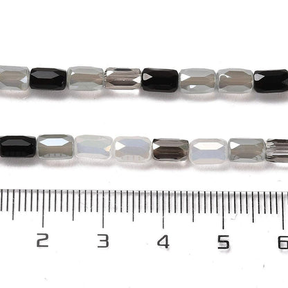 Electroplated Beads - Chinese Glass - Tube Beads - Bulk Glass Beads - 6x4mm - 20" Strand - (2007)