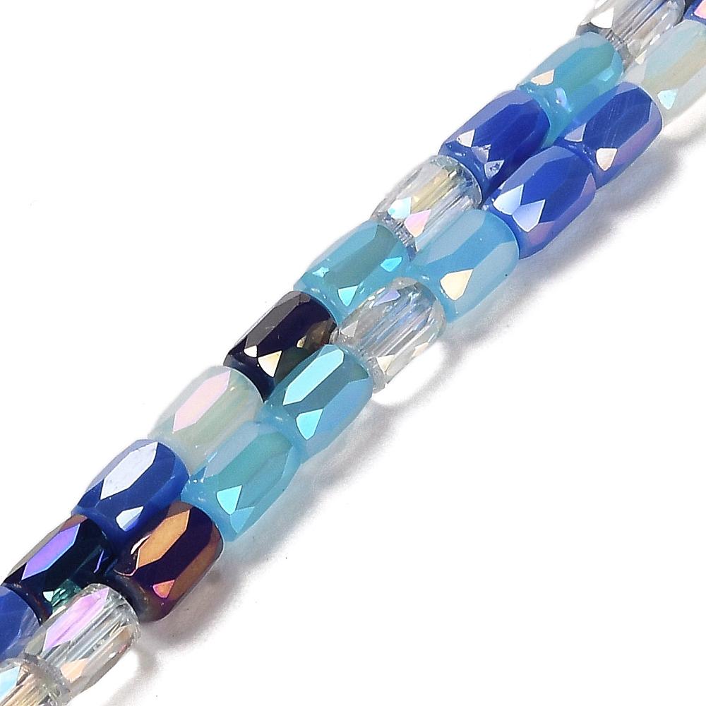 Electroplated Beads - Chinese Glass - Tube Beads - Bulk Glass Beads - 6x4mm - 20" Strand - (543)