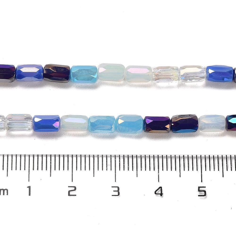 Electroplated Beads - Chinese Glass - Tube Beads - Bulk Glass Beads - 6x4mm - 20" Strand - (543)