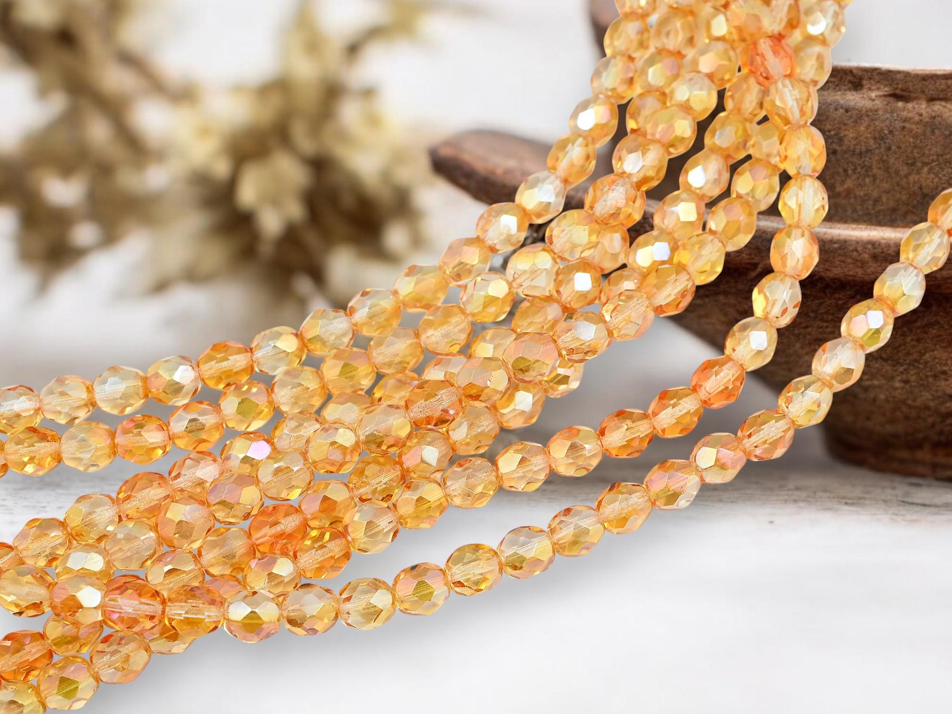 Czech Glass Beads - Fire Polished Beads - Round Beads - 7mm - 29pcs - (1542)