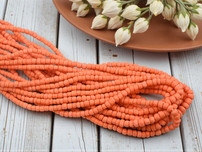 Recycled Glass Beads - Indonesian Java Trade Beads - 4-7mm - 24" Strand - (A475)