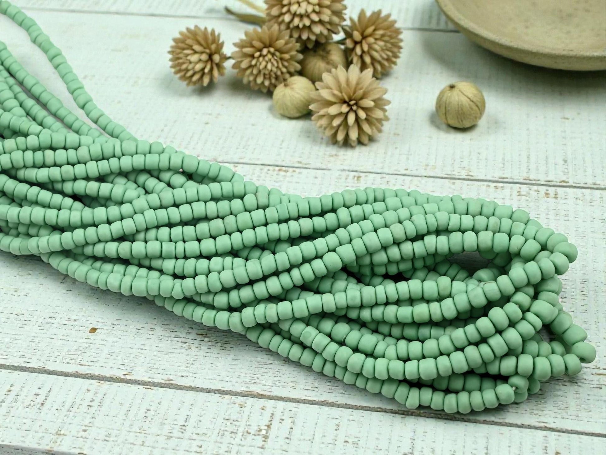 Recycled Glass Beads - Indonesian Java Trade Beads - 4-7mm - 24" Strand - (883)