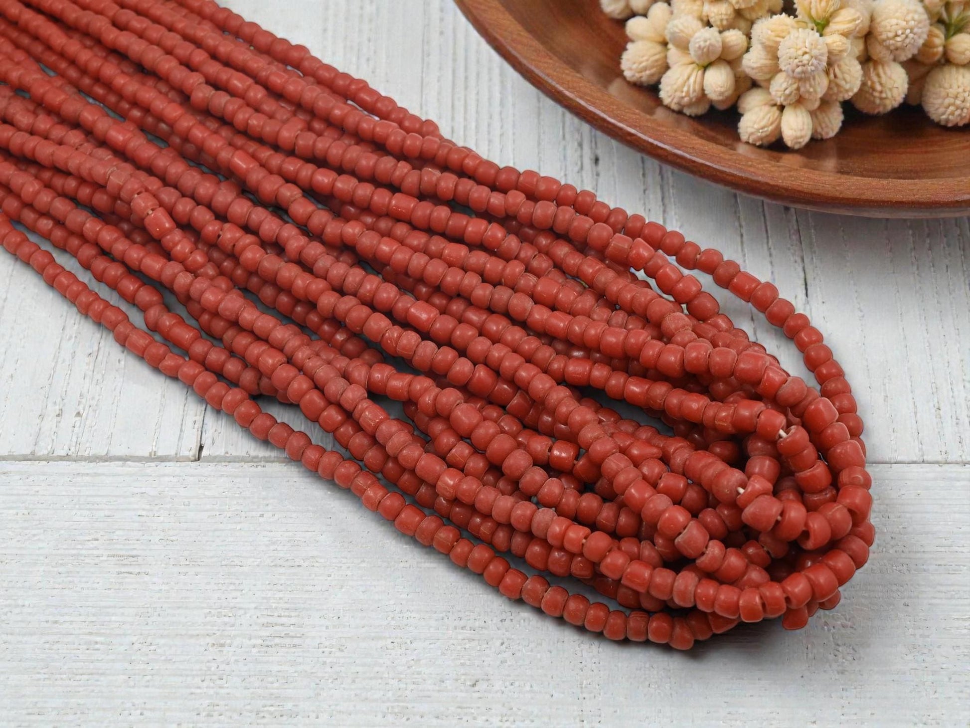 Indonesian Java Trade Beads - Recycled Glass Beads - 4-7mm - 24" Strand - (6146)