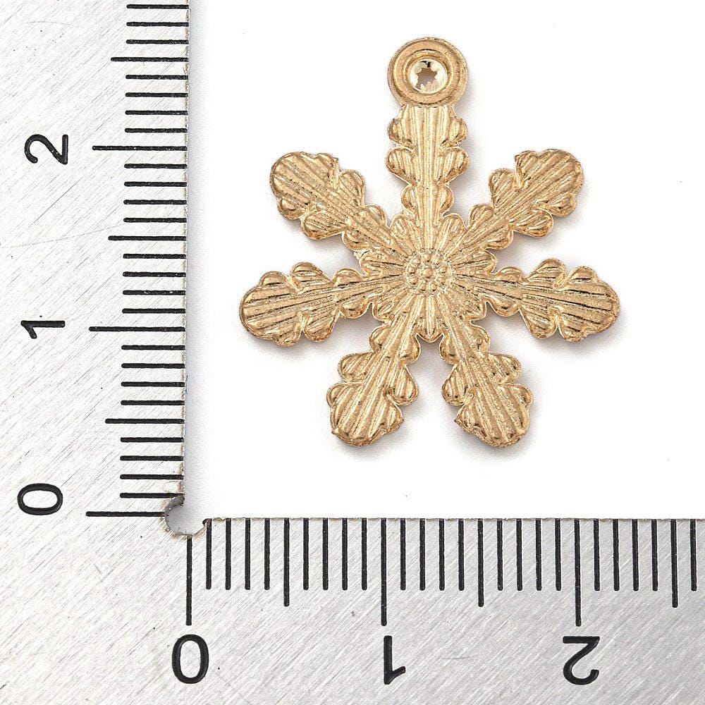 Metal Charms - Snowflake Charms - Christmas Charms - Holiday Charms - Enamel Charms - 5pcs - 23x20mm - (453)