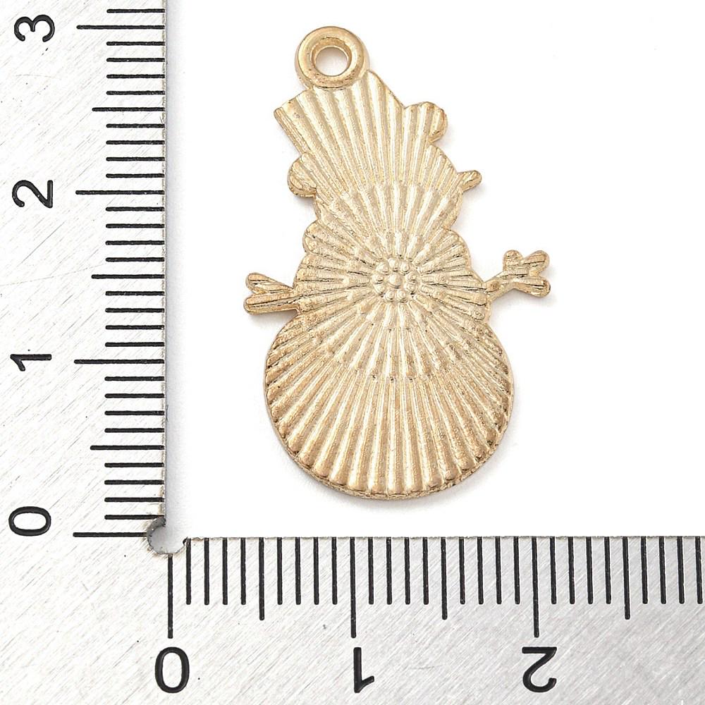 Snowman Charms - Metal Charms - Christmas Charms - Holiday Charms - Enamel Charms - 5pcs - 28x17mm - (1612)