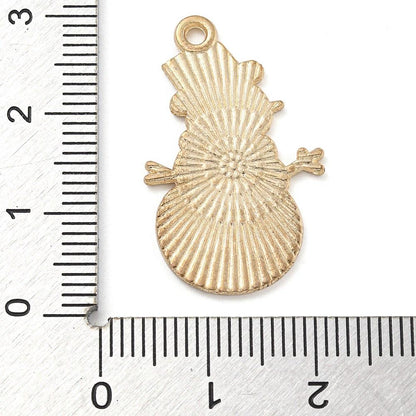 Snowman Charms - Metal Charms - Christmas Charms - Holiday Charms - Enamel Charms - 5pcs - 28x17mm - (1612)