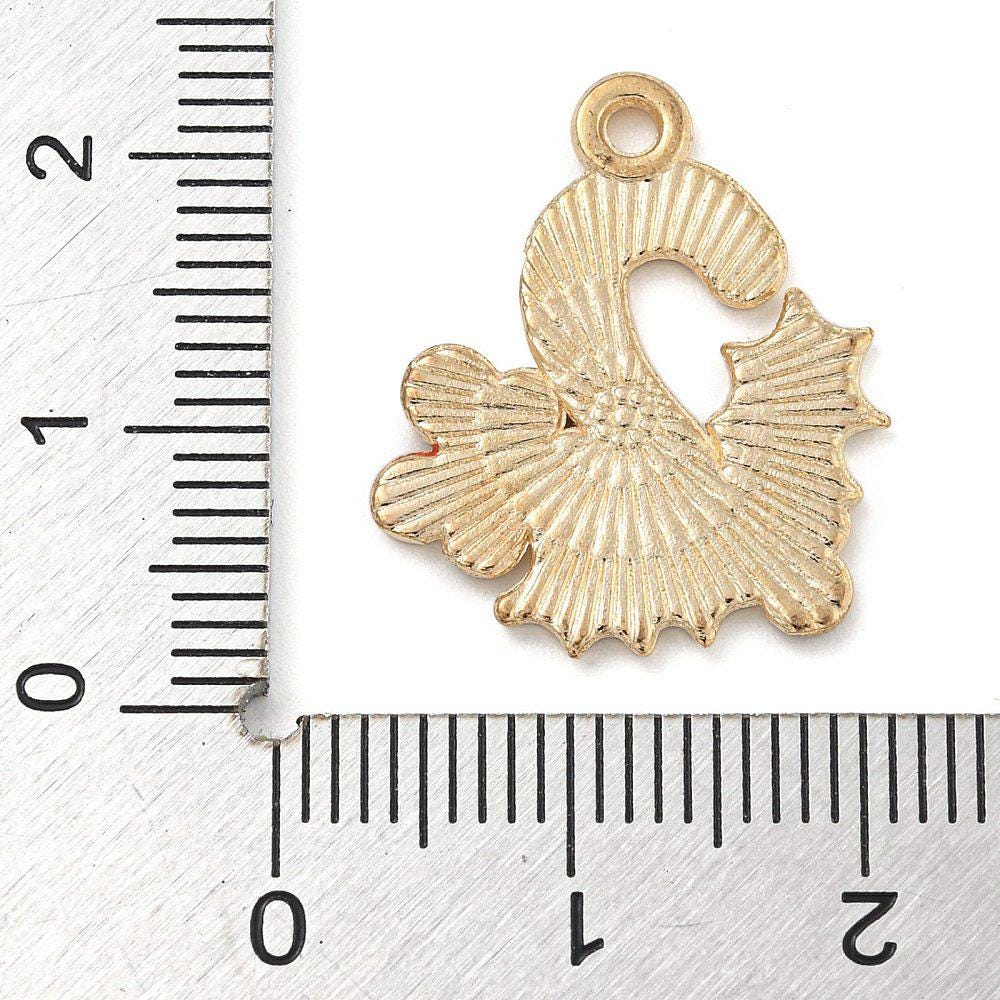 Candy Cane Charms - Metal Charms - Christmas Charms - Holiday Charms - Enamel Charms - 5pcs - 21x18mm - (1972)