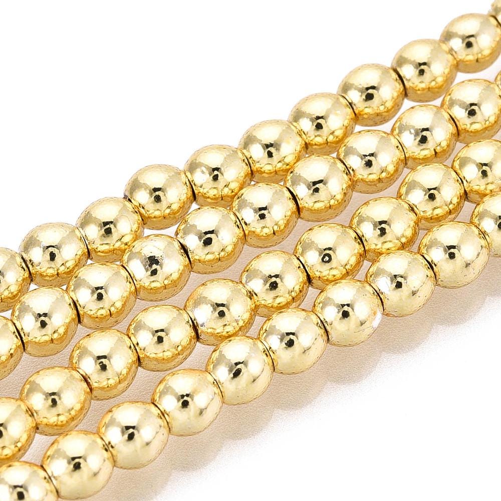 Metal Beads - Metal Spacers - Gold Beads - Gold Spacers - Spacer Beads - 4mm - 15.7" Strand - (B419)