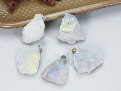 Natural Rock Crystal Pendant with bail - 1pcs - (3351)